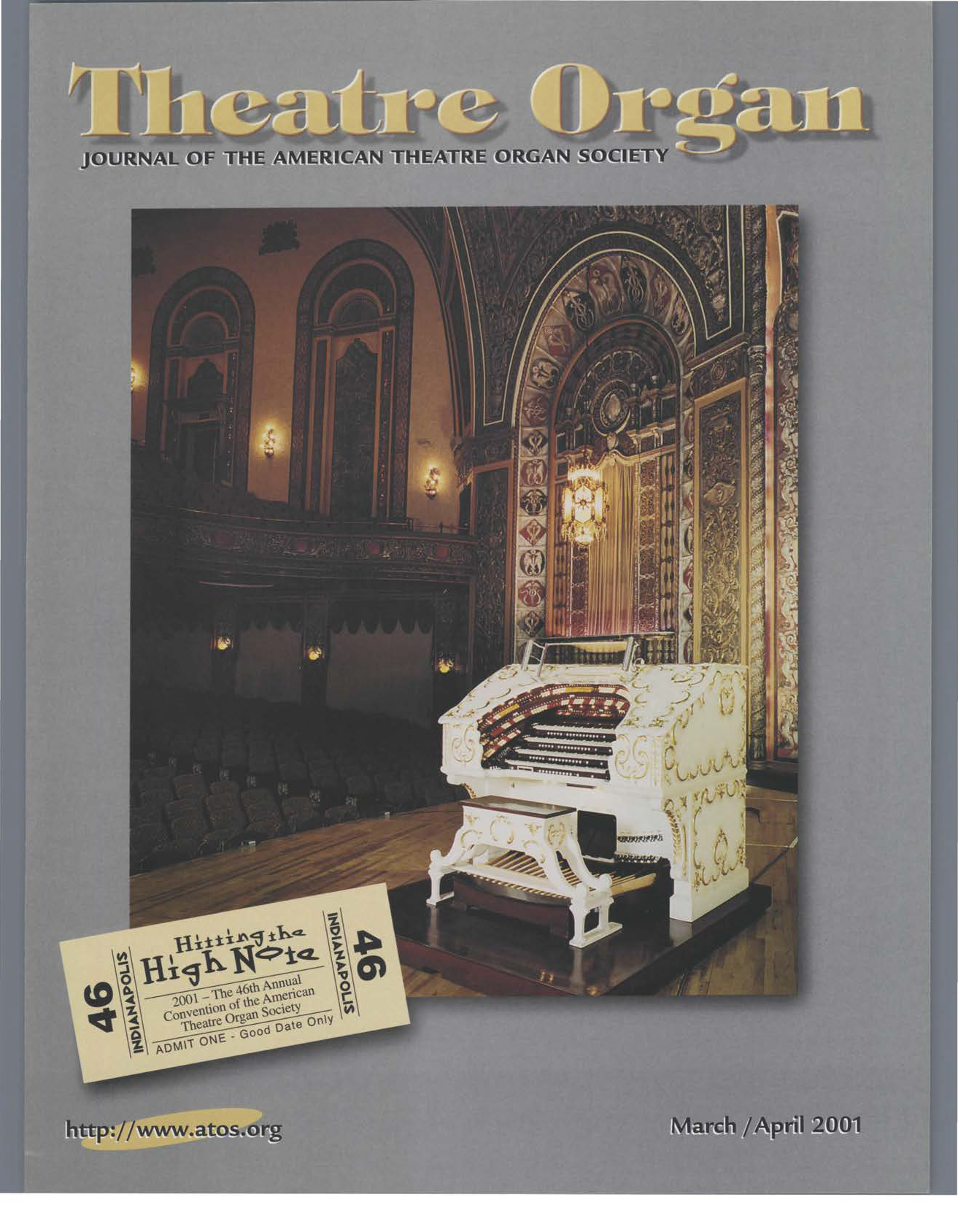 Theatre Organ, March - April 2001, Volume 43, Number 2