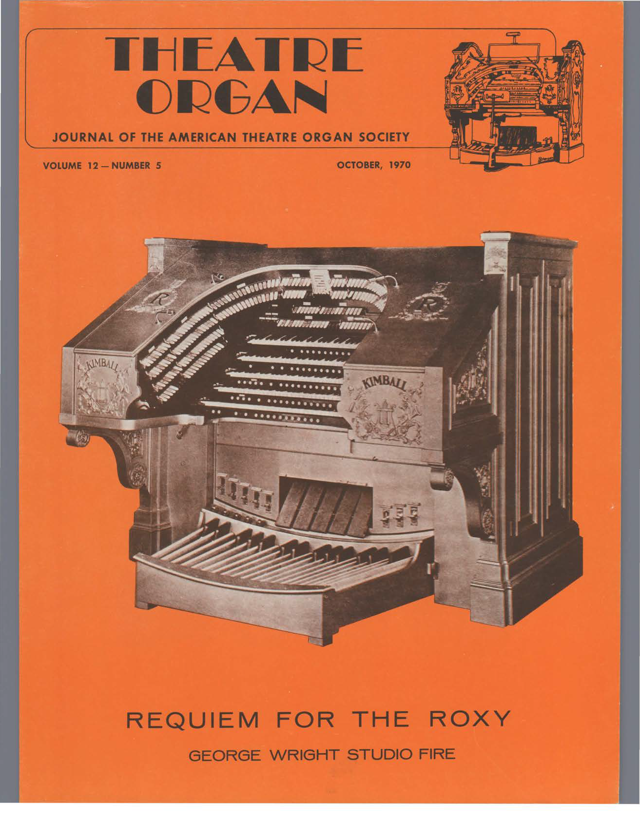 Theatre Organ, October 1970, Volume 12, Number 5