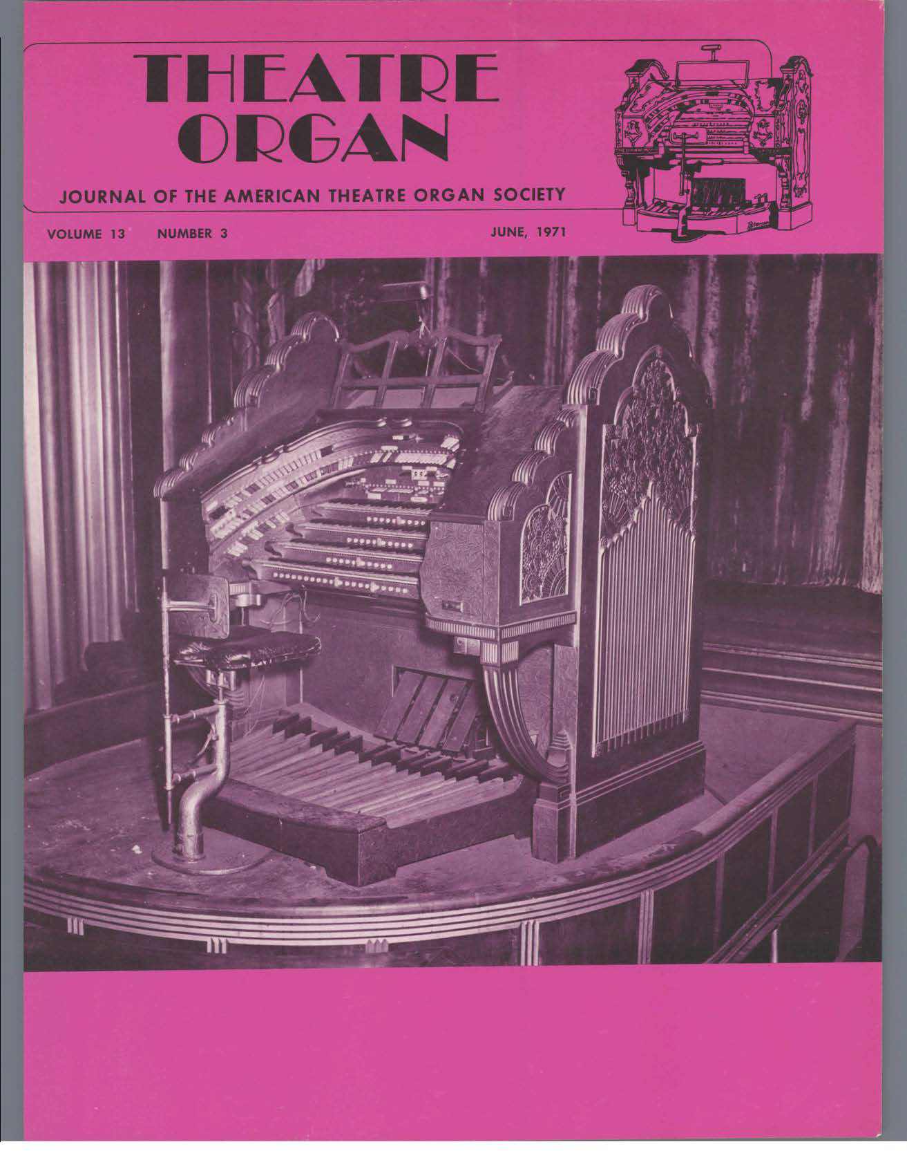Theatre Organ, June 1971, Volume 13, Number 3